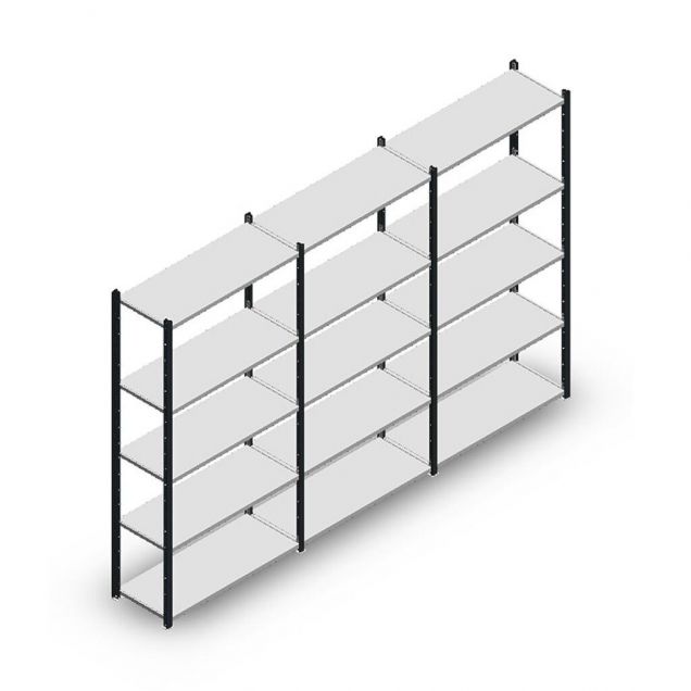 Vorteilsreihe Fachbodenregal Medium Duty 2000x3000x400 mm (hxbxt) 5 Ebenen anthrazit