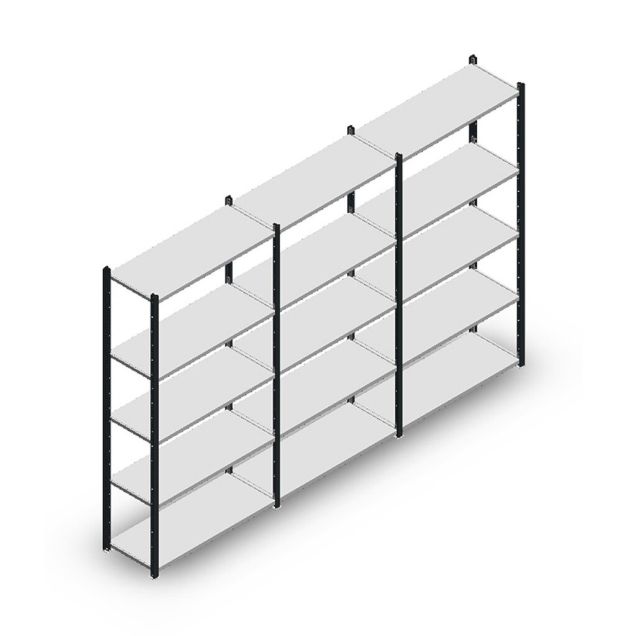 Vorteilsreihe Fachbodenregal Medium Duty 2000x3000x400 mm (HxBxT) 5 Ebenen anthrazit