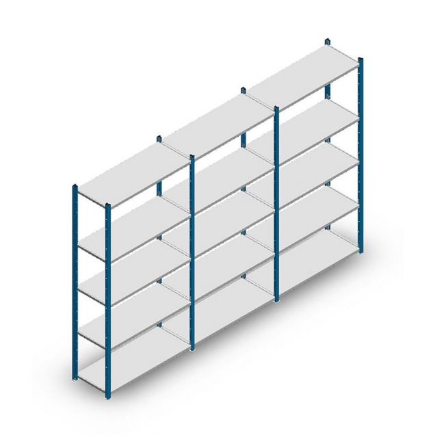 Vorteilsreihe Fachbodenregal Medium Duty 2000x3000x400 mm (hxbxt) 5 Ebenen blau