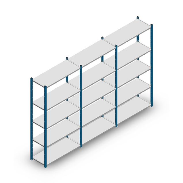 Vorteilsreihe Fachbodenregal Medium Duty 2000x3000x400 mm (HxBxT) 5 Ebenen blau