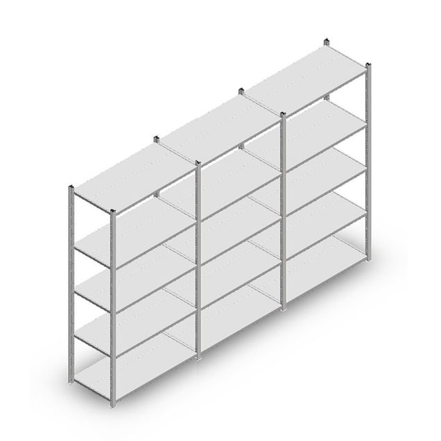 Vorteilsreihe Fachbodenregal Medium Duty 2000x3000x500 mm (HxBxT) 5 Ebenen verzinkt