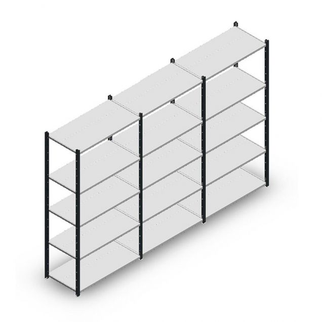 Vorteilsreihe Fachbodenregal Medium Duty 2000x3000x500 mm (hxbxt) 5 Ebenen antrazit