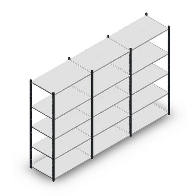 Vorteilsreihe Fachbodenregal Medium Duty 2000x3000x600 mm (hxbxt) 5 Ebenen antrazit