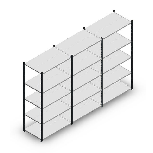 Vorteilsreihe Fachbodenregal Medium Duty 2000x3000x600 mm (HxBxT) 5 Ebenen anthrazit