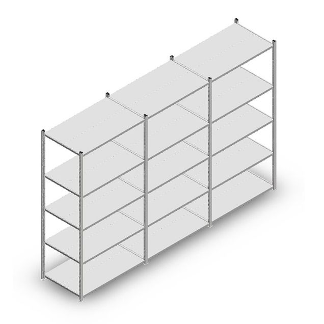 Vorteilsreihe Fachbodenregal Medium Duty 2000x3000x600 mm (HxBxT) 5 Ebenen verzinkt