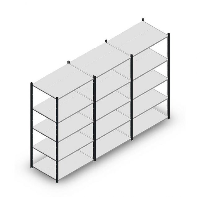 Vorteilsreihe Fachbodenregal Medium Duty 2000x3000x700 mm (hxbxt) 5 Ebenen anthrazit