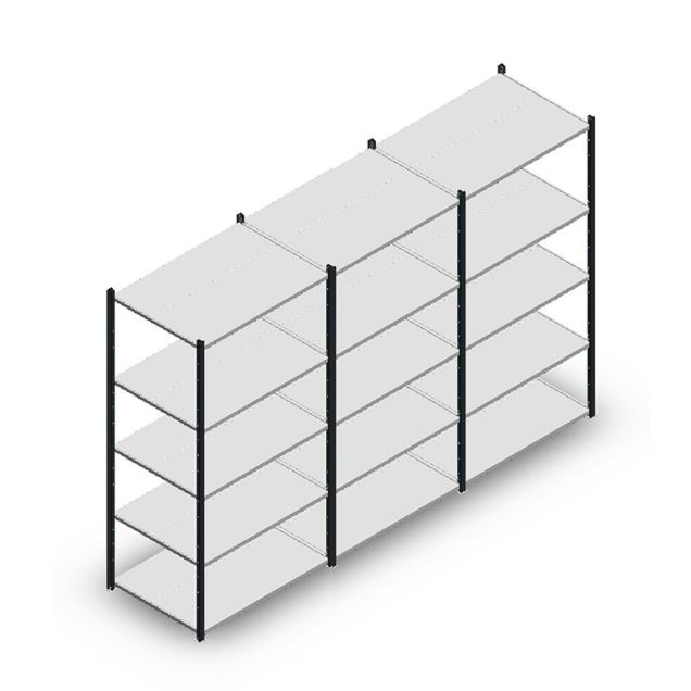 Vorteilsreihe Fachbodenregal Medium Duty 2000x3000x700 mm (HxBxT) 5 Ebenen anthrazit