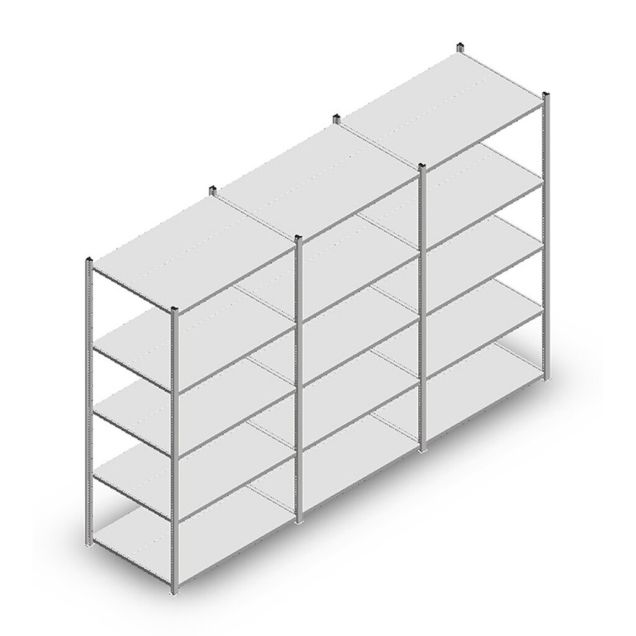 Vorteilsreihe Fachbodenregal Medium Duty 2000x3000x700 mm (HxBxT) 5 Ebenen verzinkt