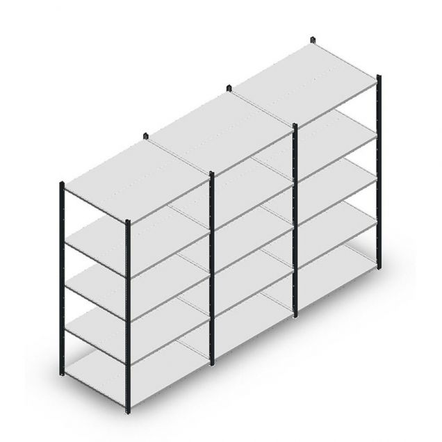 Vorteilsreihe Fachbodenregal Medium Duty 2000x3000x800 mm (hxbxt) 5 Ebenen anthrazit