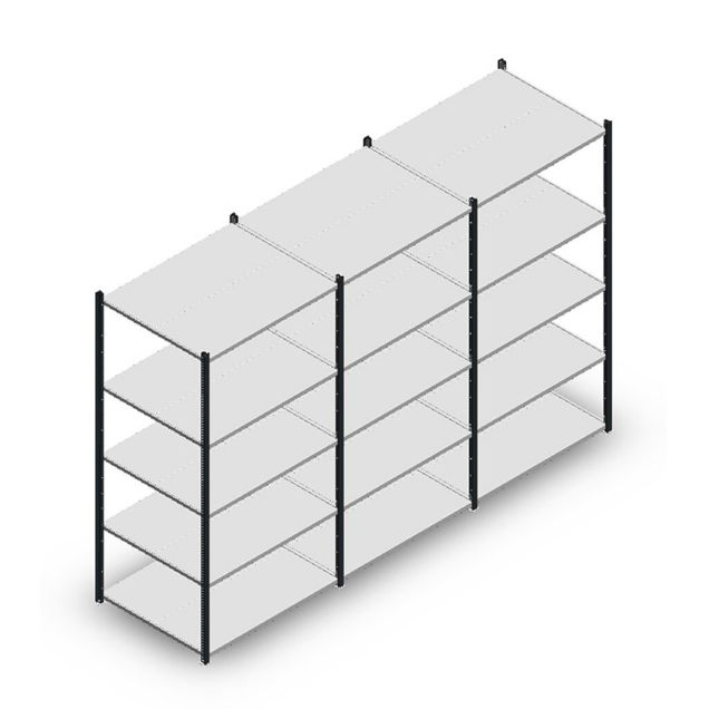 Vorteilsreihe Fachbodenregal Medium Duty 2000x3000x800 mm (HxBxT) 5 Ebenen anthrazit