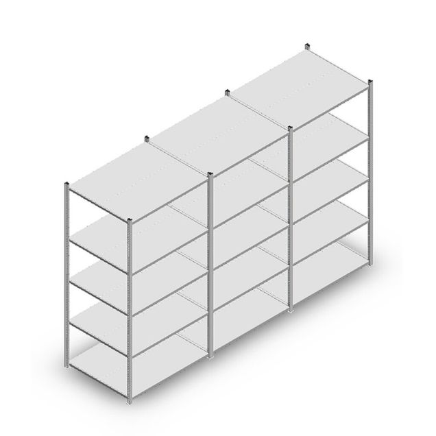Vorteilsreihe Fachbodenregal Medium Duty 2000x3000x800 mm (HxBxT) 5 Ebenen verzinkt