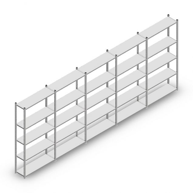 Vorteilsreihe Fachbodenregal Medium Duty 2000x5000x300 mm (hxbxt) 5 Ebenen verzinkt