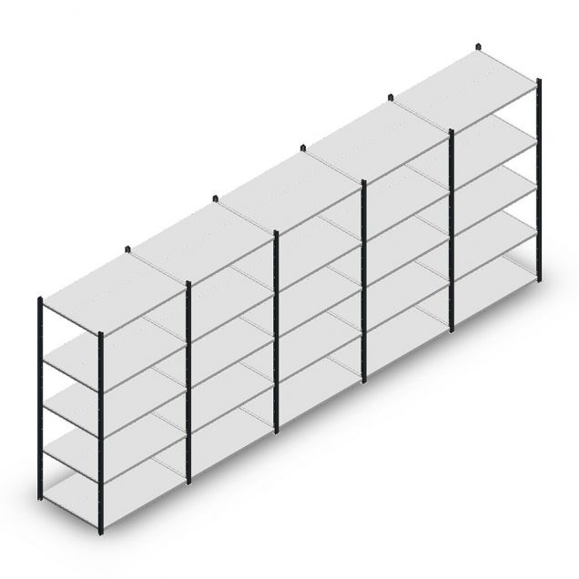 Vorteilsreihe Fachbodenregal Medium Duty 2000x5000x700 mm (hxbxt) 5 Ebenen anthrazit