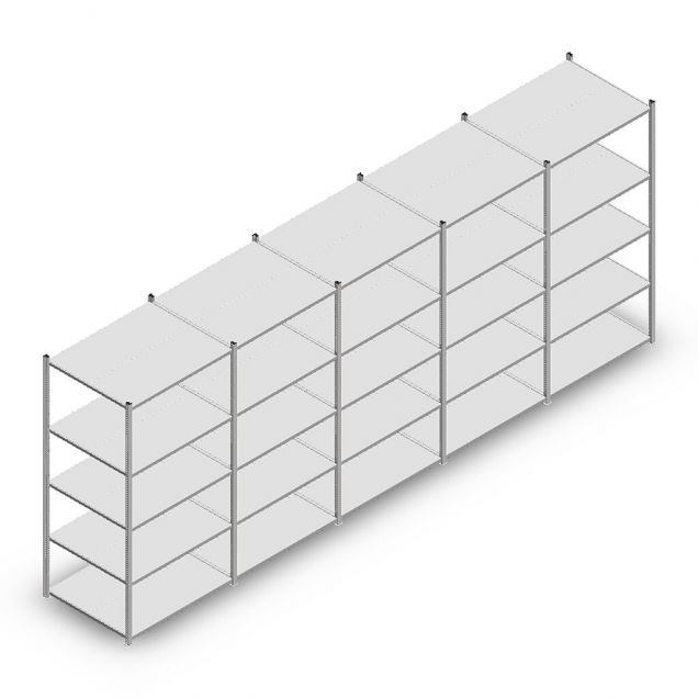 Vorteilsreihe Fachbodenregal Medium Duty 2000x5000x800 mm (hxbxt) 5 Ebenen verzinkt