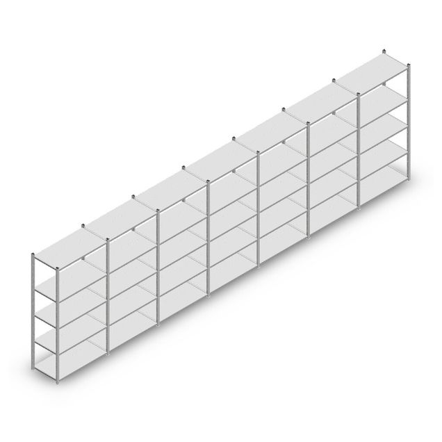 Vorteilsreihe Fachbodenregal Medium Duty 2000x7000x500 mm (HxBxT) 5 Ebenen verzinkt