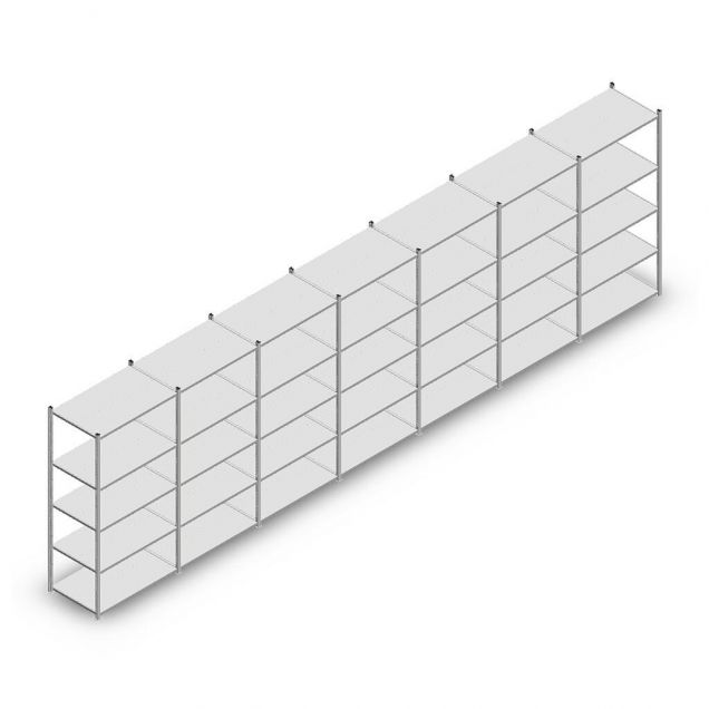Vorteilsreihe Fachbodenregal Medium Duty 2000x7000x600 mm (hxbxt) 5 Ebenen verzinkt