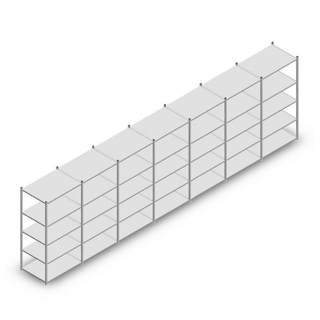 Vorteilsreihe Fachbodenregal Medium Duty 2000x7000x700 mm (hxbxt) 5 Ebenen verzinkt