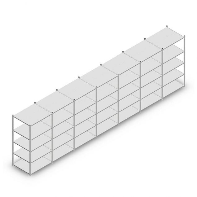 Vorteilsreihe Fachbodenregal Medium Duty 2000x7000x800 mm (hxbxt) 5 Ebenen verzinkt