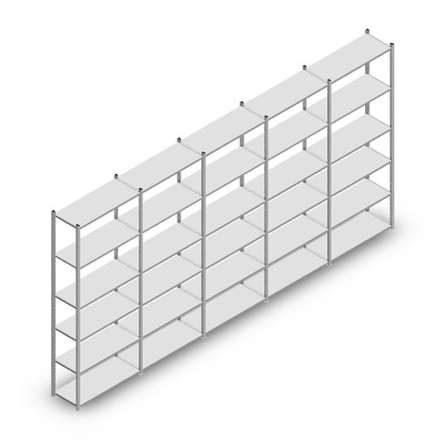 Vorteilsreihe Fachbodenregal Medium Duty 2500x5000x400 mm (HxBxT) 6 Ebenen verzinkt