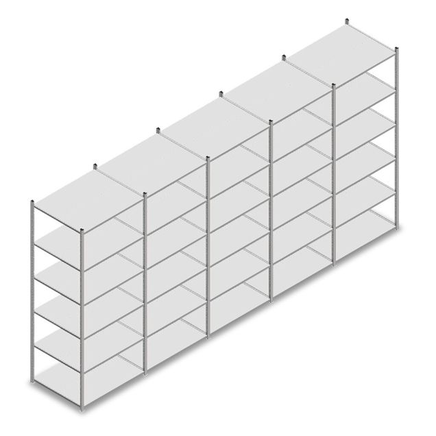 Vorteilsreihe Fachbodenregal Medium Duty 3000x5000x800 mm (HxBxT) 6 Ebenen verzinkt
