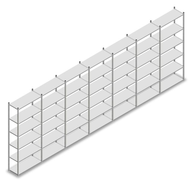 Vorteilsreihe Fachbodenregal Medium Duty 3000x7000x400 mm (HxBxT) 6 Ebenen verzinkt