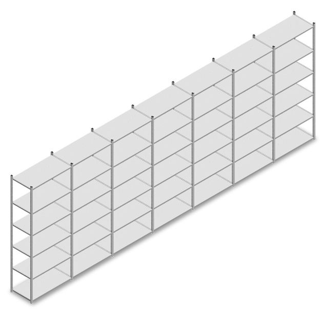 Vorteilsreihe Fachbodenregal Medium Duty 2500x7000x500 mm (HxBxT) 6 Ebenen verzinkt