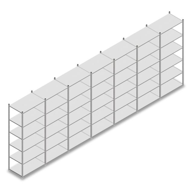 Vorteilsreihe Fachbodenregal Medium Duty 3000x7000x600 mm (HxBxT) 6 Ebenen verzinkt