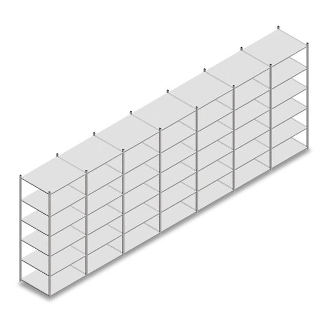 Vorteilsreihe Fachbodenregal Medium Duty 2500x7000x800 mm (HxBxT) 6 Ebenen verzinkt