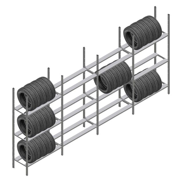 Vorteilsreihe Reifenregal Medium Duty 2200x4000x600 mm (HxBxT) 3 Ebenen
