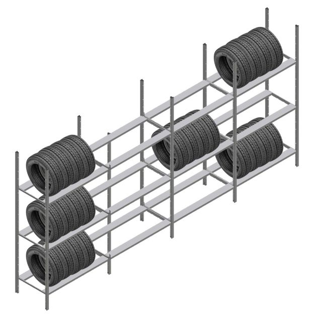 Vorteilsreihe Reifenregal Medium Duty 2200x4000x700 mm (HxBxT) 3 Ebenen
