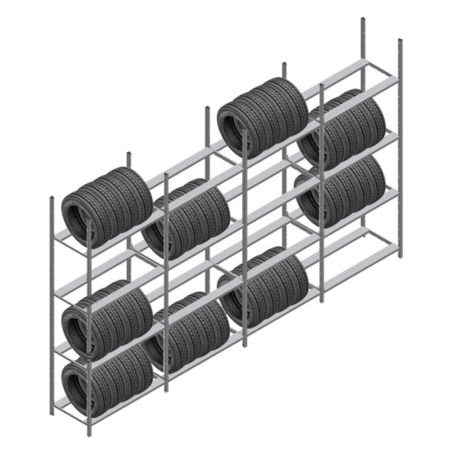 Vorteilsreihe Reifenregal Medium Duty 2500x4000x700 mm (HxBxT) 4 Ebenen