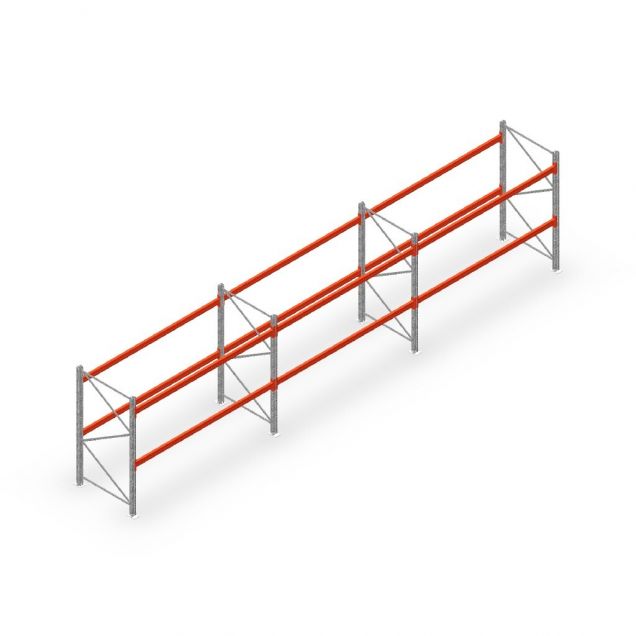 Vorteilsreihe Palettenregal AR T2 2500x8420x1100 mm (hxbxt) 2 Ebenen 1820kg/ebene mit vormontierten Rahmen