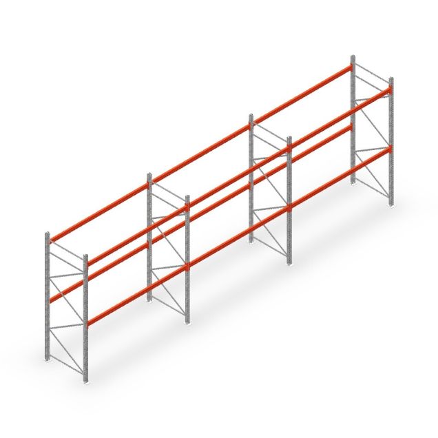 Vorteilsreihe Palettenregal AR T2 3000x8420x1100 mm (HxBxT) 2 Ebenen 1820kg/Eb. mit vormontierten Rahmen