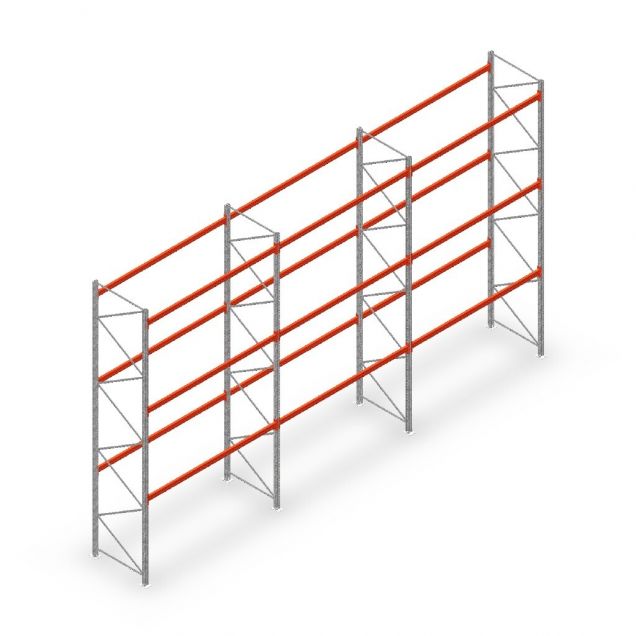 Vorteilsreihe Palettenregal AR T2 5000x8420x1100 mm (hxbxt) 3 Ebenen 1820kg/Eb. mit vormontierten Rahmen