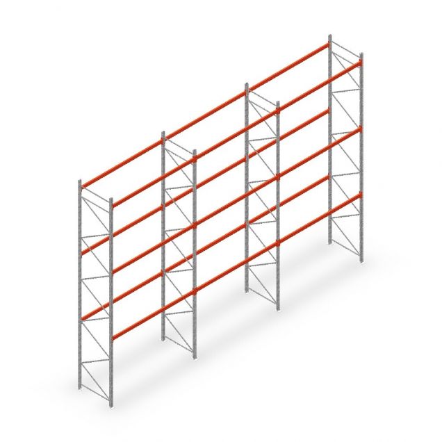 Vorteilsreihe Palettenregal AR T2 6000x8420x1100 mm (hxbxt) 3 Ebenen 1820kg/Eb mit vormontierten Rahmen