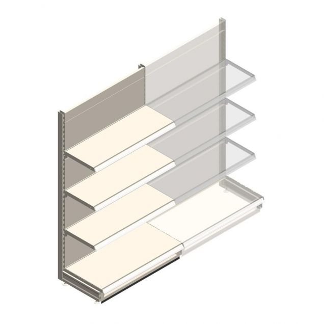 Wandregal Tego 1800x1000x470 mm (hxbxt) 4 Ebenen RAL9001 Anfangsregal