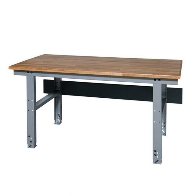 Werkbank mit Eichenholzplatte in der Höhe verstellbar