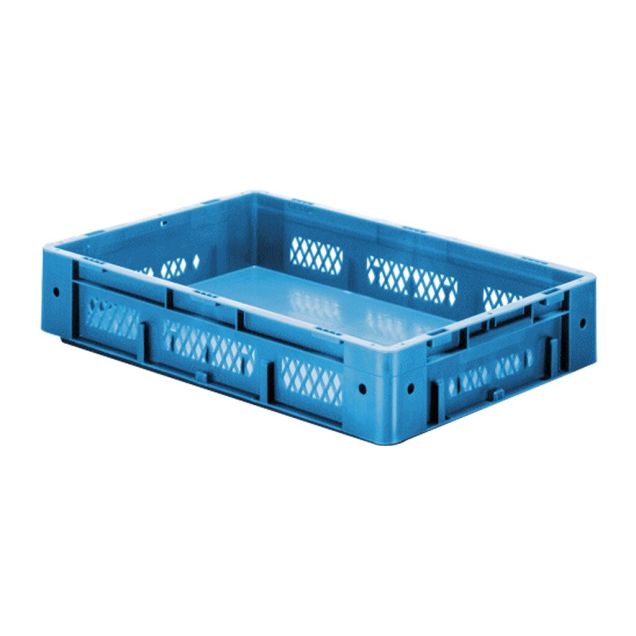 Schwerer stapelbarer Transportkasten VTK1 600x400x120 mm (lxbxh) blau