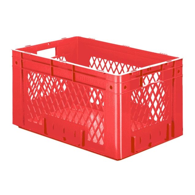 Schwere stapelbare Transportbox VTK1 600x400x320 mm (lxbxh) rot