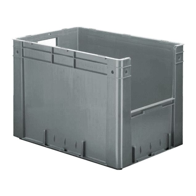 Schwere stapelbare Transportkiste VTK4 600x400x420 mm (lxbxh) grau