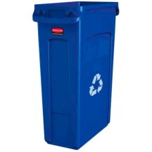 Slim Jim Container mit Luftschlitzen 87 Liter Blau mit Recyclingsymbol