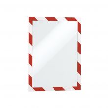 Selbstklebender Informationsrahmen DURAFRAME A4 rot/weiß