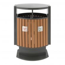 Abfallbehälter für die Abfalltrennung 2x39 Liter Holzoptik