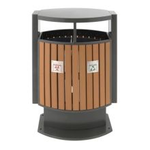 Abfallbehälter für die Abfalltrennung 2x39 Liter Holzoptik