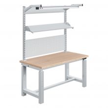 Elektrisch höhenverstellbarer Arbeitstisch Sofame Multiplex 40mm 1500x750x740-1240mm 300kg Grau