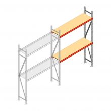 Weitspannregal AR 2250x1850x400 mm (hxbxt) 2 Ebenen verzinkt Anbauregal mit vormontierten Rahmen