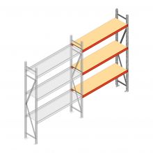 Weitspannregal AR 2250x1850x400 mm (hxbxt) 3 Ebenen verzinkt Anbauregal mit vormontierten Rahmen
