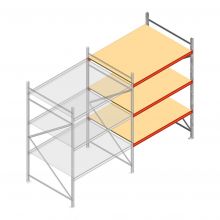 Weitspannregal AR 2000x2010x1200 mm (hxbxt) 3 Ebenen verzinkt Anbauregal mit vormontierten Rahmen
