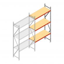 Weitspannregal AR 2000x2250x600 mm (hxbxt) 3 Ebenen verzinkt Anbauregal mit vormontierten Rahmen