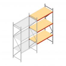 Weitspannregal AR 2000x2250x900 mm (hxbxt) 3 Ebenen verzinkt Anbauregal mit vormontierten Rahmen